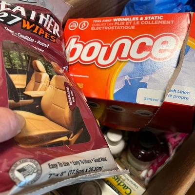 3 boxes of household supplies