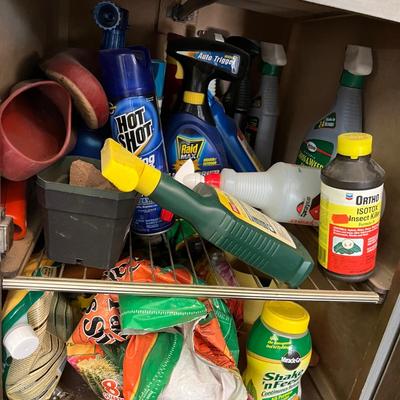 Cabinet full of gardening chemicals