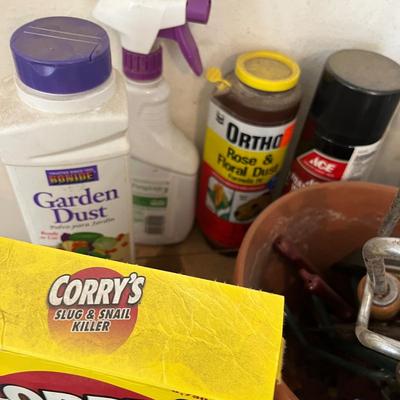 Cabinet full of gardening chemicals