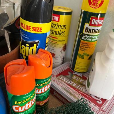 Cabinet full of gardening chemicals
