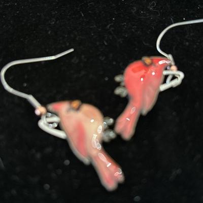 Northern Cardinal earrings