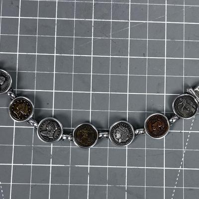 Coin Bracelet Sterling Silver