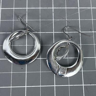 Pair of Nice, RLM Studio- Polished Double Hoop 925 Silver Earrings.
