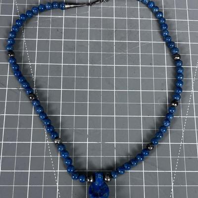 Soda Light Bear fetish with 925 beads and Clasp. 
