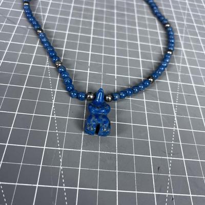 Soda Light Bear fetish with 925 beads and Clasp. 