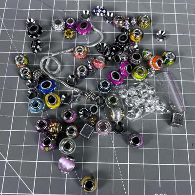CHARMS!!! Beads Bejeweled in Enamel 925 Silver 