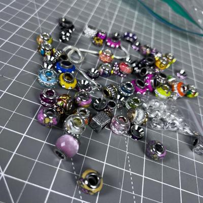 CHARMS!!! Beads Bejeweled in Enamel 925 Silver 