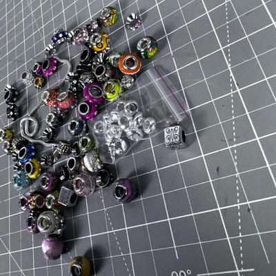 CHARMS!!! Beads Bejeweled in Enamel 925 Silver 