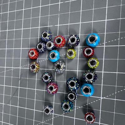 Jeweled or Turquoise Beads CHARMS for Bracelet 
