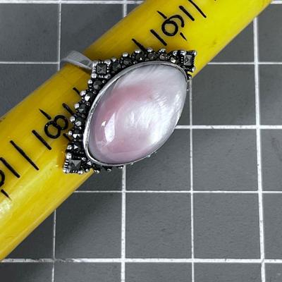 925 Pink Mother of Pearl Ring 