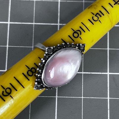 925 Pink Mother of Pearl Ring 