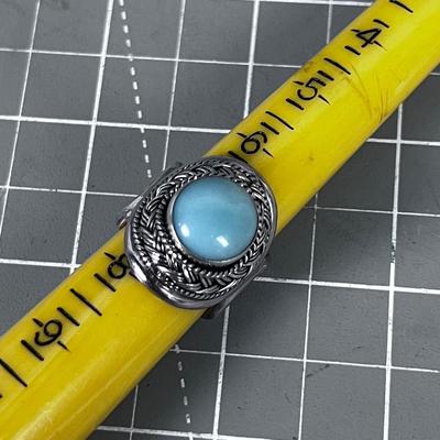 RING 925 Ring with Light Blue Stone 