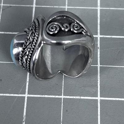 RING 925 Ring with Light Blue Stone 