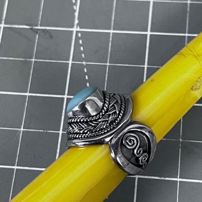RING 925 Ring with Light Blue Stone 