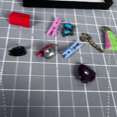 Vintage Box Full of Plastic and Metal CHARMS 