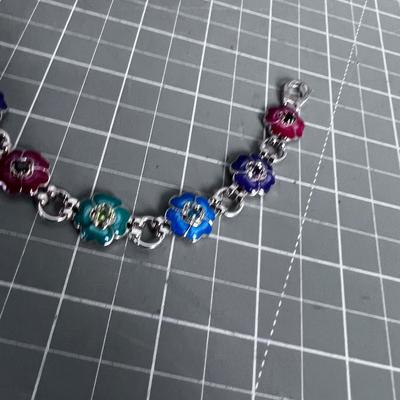 Colorful Enamel Silver Bracelet 