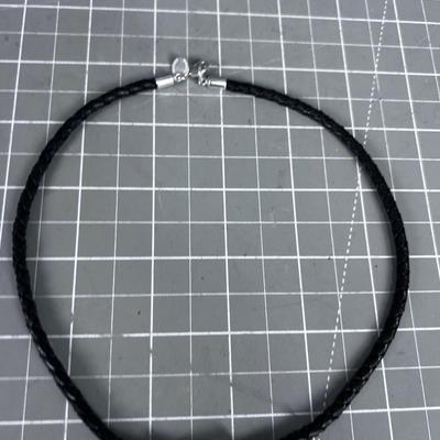 Designer: 925 Obsidian Leather Necklace RLM Studios 