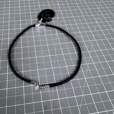 Designer: 925 Obsidian Leather Necklace RLM Studios 