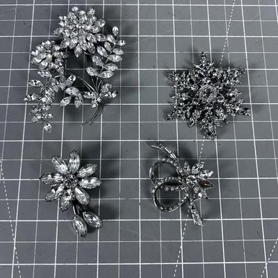 Super lot of Vintage RHINESTONE Pins! (4) 