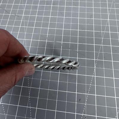 Heavy Bangel Silver Bracelet Twisted