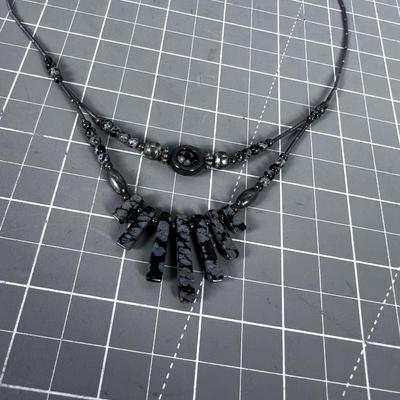 Obsidian Snow Flack and Liquid Silver, Fabulous Energy 