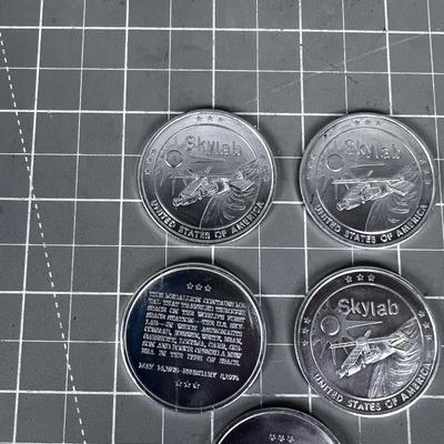 5 SKYLAB Coins; That have Been to Space and Back