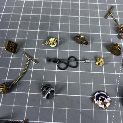 A Bunch of Tie Tacks & Lapel Pins