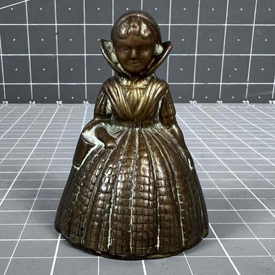 Solid BRASS Bell, Small Cow Bell of a Queen of Hearts 