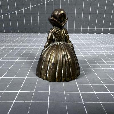 Solid BRASS Bell, Small Cow Bell of a Queen of Hearts 
