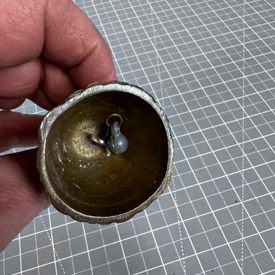 Solid BRASS Bell, Small Cow Bell of a Queen of Hearts 