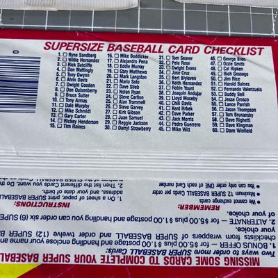 5 Topps 1985 SUPER Sized Base Ball Cards. New in the Package