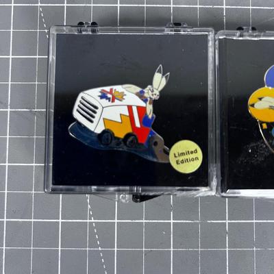 (2) 2002 Winter Olympics Pins in Box - Rabbit and Cake