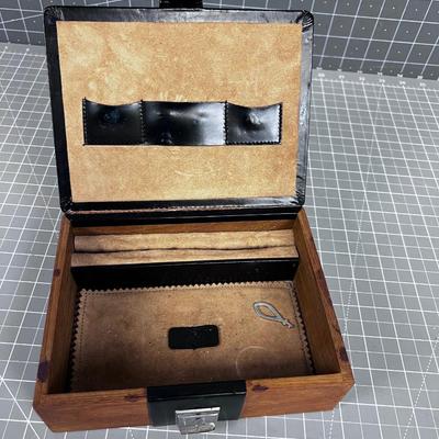 Masculine Jewelry Box with Key Mid Century