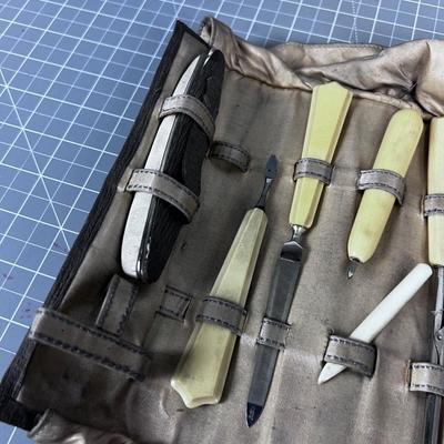 Antique Bone Handled Manicure SET 