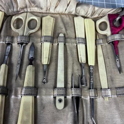 Antique Bone Handled Manicure SET 