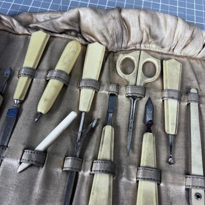 Antique Bone Handled Manicure SET 