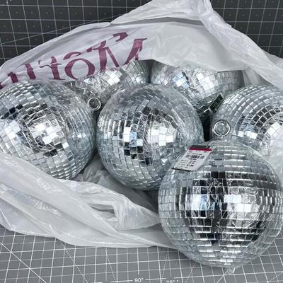 Disco Ball Ornaments (6) NEW 