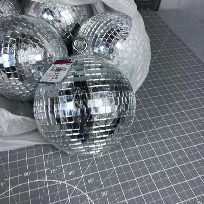 Disco Ball Ornaments (6) NEW 