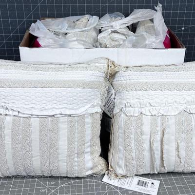 (6) NEW Lace Pillows Small. Shabby Chic