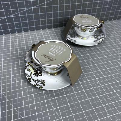 NEW LUXE By Circa Elegant (2) Tea Cup and Saucer 