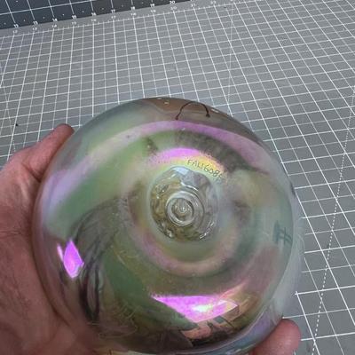 ART Hand Blown Signed Fali Iridescent Vase 