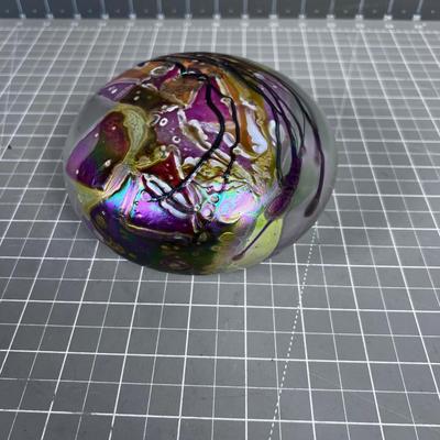 ART Hand Blown Signed Fali Iridescent Vase 