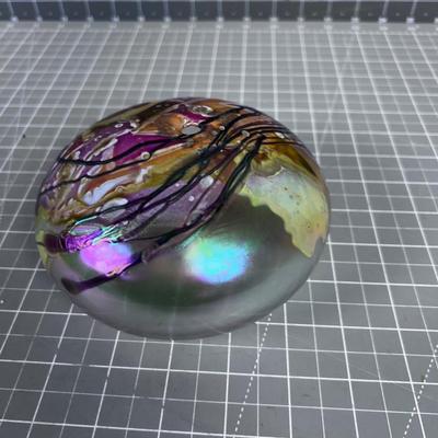 ART Hand Blown Signed Fali Iridescent Vase 