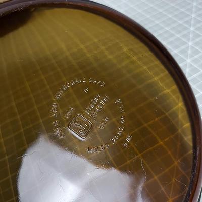 2 Anchor Hocking Brown Pie Plates. 