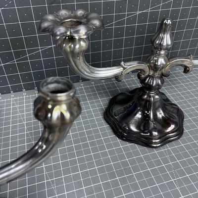 Pair of Silver Plated German Candle Sticks