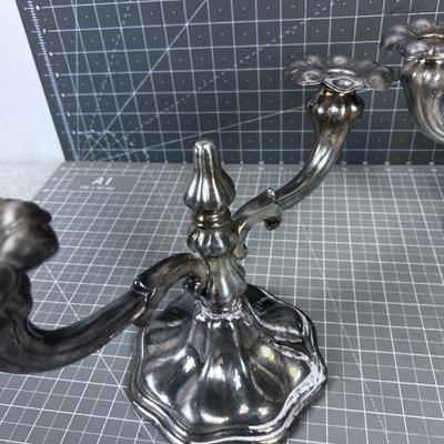 Pair of Silver Plated German Candle Sticks