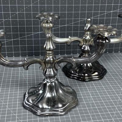 Pair of Silver Plated German Candle Sticks