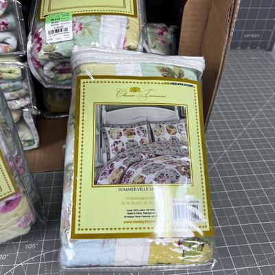 New Classic Treasures Summerville SAMPLER Quilted Std. SHAM (8) 