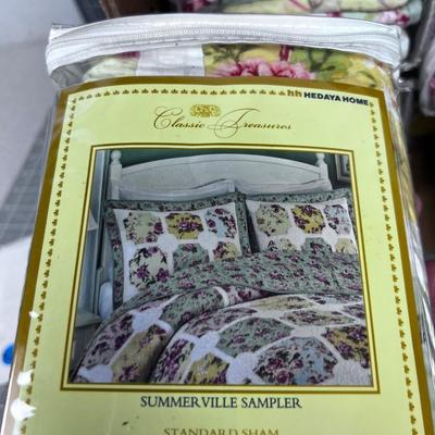 New Classic Treasures Summerville SAMPLER Quilted Std. SHAM (8) 