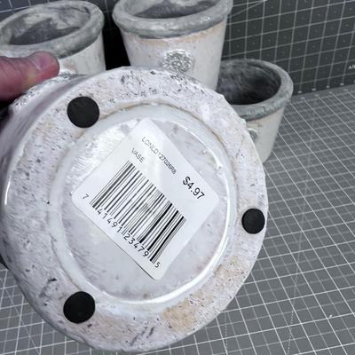 (6) Planters THICK Terra Cotta 